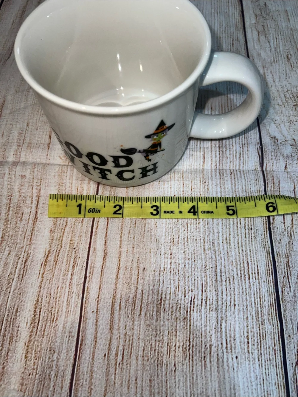 Hyde & Eek White Ceramic Good Witch Accent Coffee Mug